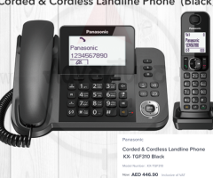 Panasonic KX-TGF310 Corded & Cordless Landline Phone with Display (Black)
